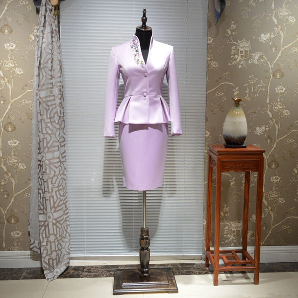 Work Skirt Suits 2 Piece Sets Single Breasted Blazer & Suits Office Lady Skirts Suit Women Blazers Handmade Clothing