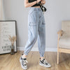 Work wear jeans women 2022 European Harun loose tight waist handsome high waist SLIM STRAIGHT pants