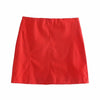 XEASY 2022 Women Two-piece Set Cotton Red Vintage Office Lady Hidden Breasted Short Blazer Female Slim High Waist Skirt Suits