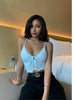 XIBANI Sexy Lace Strap Backless Women Crop Top Nightclub Solid Black Lace Up Summer Undefined Tank Top Y2k Top 2000s Aesthetic