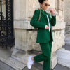 XIKOM 2022 Summer Women Green Vintage Office Lady Jacket Female V-Neck Slim Single Breasted Coat Ladies Thin Blazer