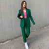 XIKOM 2022 Summer Women Green Vintage Office Lady Jacket Female V-Neck Slim Single Breasted Coat Ladies Thin Blazer
