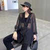XITAO Solid Color Women Blazer Summer Perspective Sun Protection Loose Casual 2022 Trendy All-match Top WMD0759