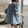 XITAO Solid Double Breasted Denim Blazers Korea 2022 Autumn  Personality Slim Blazer Coat Women WMD2398