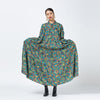 XITAO Spring Vintage Flowers Print Dress Casual Splicing Women Long Sleeve Pullover Temperament All-match ZY4674