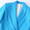 XITIMEAO Women Double Breasted Fitted Blazer Coat Vintage Long Sleeve Flap Pockets Female Outerwear Chic Veste Femme