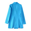 XITIMEAO Women Double Breasted Fitted Blazer Coat Vintage Long Sleeve Flap Pockets Female Outerwear Chic Veste Femme