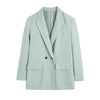 XITIMEAO Women Double Breasted Loose Blazer Coat Vintage Long Sleeve Flap Pockets Female Outerwear Chic Veste Femme