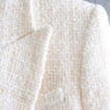 XITIMEAO Women Tweed Double Breasted Blazer Coat Vintage Long Sleeve Flap Pockets Female Outerwear Chic Veste Femme