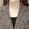 XL-5XL Spring Women's Jacket Plaid Long Sleeve Blazer Women Clothes Elegant Ladies Business Office Suit Outerwear