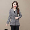 XL-5XL Spring Women's Jacket Plaid Long Sleeve Blazer Women Clothes Elegant Ladies Business Office Suit Outerwear