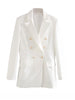 XNWMNZ Women 2023 white blazer for women blazer double breasted jackets ladies formal suit jackets back vent hem