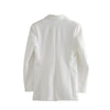 XNWMNZ Women 2023 white blazer for women blazer double breasted jackets ladies formal suit jackets back vent hem