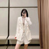 XNWMNZ Women 2023 white blazer for women blazer double breasted jackets ladies formal suit jackets back vent hem