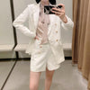 XNWMNZ Women 2023 white blazer for women blazer double breasted jackets ladies formal suit jackets back vent hem