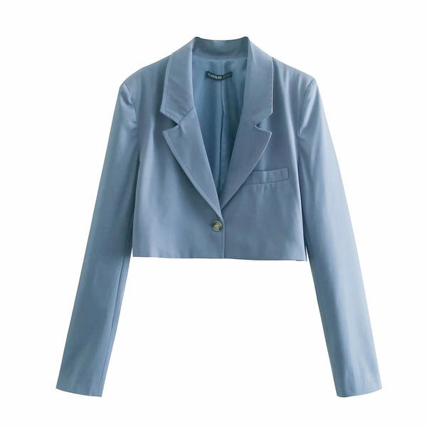 XNWMNZ za Vintage Sexy One Button Short Women Blazer female High Waist Ruched Mini Skirt Long Sleeve Suits 2 Pieces Set