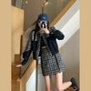 Xiaoxiangfeng suit female 2023 early autumn retro trend fried street stitching jacket skirt two-piece set