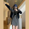 Xiaoxiangfeng suit female 2023 early autumn retro trend fried street stitching jacket skirt two-piece set