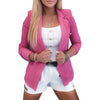 Xingqing Women Blazer Formal Blazers Lady Long Sleeve Coat Office Work Suit Jackets Coat Slim Solud Color Tops with Buttons