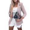 Xingqing Women Blazer Formal Blazers Lady Long Sleeve Coat Office Work Suit Jackets Coat Slim Solud Color Tops with Buttons