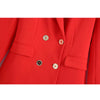 Xitimeao Women Spring Autumn Double Breasted Red Slim Long Blazers Coat Vintage Long Sleeve Female Outerwear