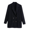 Xitimeao Women Summer With Buttons Blazers Coat Vintage Long Sleeve Black Suit Coat Female Thin Outerwear Chic Tops