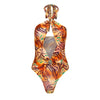 Y2K 2023 For Summer Women's Bikini Sets Wimsuit Leopard Print Up V-Neck Halter Swimwear Sexy Bandage 1 Pieces Set