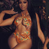 Y2K 2023 For Summer Women's Bikini Sets Wimsuit Leopard Print Up V-Neck Halter Swimwear Sexy Bandage 1 Pieces Set