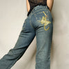 Y2K Butterfly Print Fairycore Grunge Jeans Women High Waist Baggy Denim Trousers Harajuku Mom Vintage Oversized Pants Iamhotty