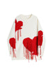 Y2K Harajuku Women Knitted Sweater 90s Autumn Winter Hip Hop Streetwear Heart Tassel Pullover Sweater Gothic Loose Knitwear Tops
