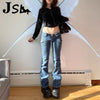 Y2K Low Waisted Jeans Retro Grunge Chic Cute Academic Straight Denim Trousers Aesthetic 2000S Vintage Slim Flare Pants