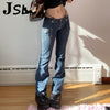 Y2K Low Waisted Jeans Retro Grunge Chic Cute Academic Straight Denim Trousers Aesthetic 2000S Vintage Slim Flare Pants