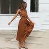 Y2K Sexy Spaghetti Strap Summer Dress 2022  Slip brown Backless Maxi Dress Vintage Elegant Women Party Dress Princess Dress