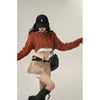 Y2k Crop Short Knitting Set Sweater Women's Lazy Loose Outer Wear Retro Short Knitted Sweater Top Two-piece Brown Grey Pullovers