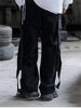 Y2k Jeans Men Grunge Emo Harajuku Streetwear Oversize Pockets Hip Hop Loose Cargo Denim Pants With Bandage Wide Leg Trousers