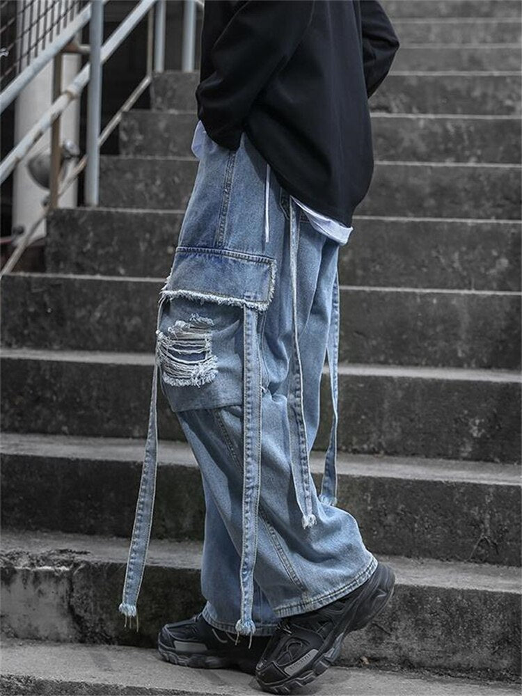 Y2k Jeans Men Grunge Emo Harajuku Streetwear Oversize