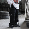 Y2k Jeans Men Grunge Emo Harajuku Streetwear Oversize Pockets Hip Hop Loose Cargo Denim Pants With Bandage Wide Leg Trousers