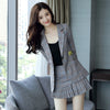 YASUGUOJI 2022 Office Lady Style Casual Plaid Skirt Suit Women Uniform Blazer with Sex Mini Pleated Skirt Suit Set QXF9