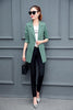 women blazer size M-5XL spring autumn ladies long sleeve blazer female slim Solid jacket casual One Button long coat y75
