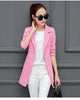 women blazer size M-5XL spring autumn ladies long sleeve blazer female slim Solid jacket casual One Button long coat y75