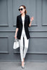 women blazer size M-5XL spring autumn ladies long sleeve blazer female slim Solid jacket casual One Button long coat y75