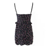 YENKYE Women Floral Print Sling Dress Female Lace Trim Party Night Club Sexy Dress Summer Bodycon Mini Draped Vestido