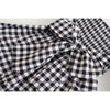 YENKYE 2022 Women Sweet Bow Vintage Plaid Dress Female Sexy Square Neck Puff Sleeve Holiday Casual  Robe Midi Vestido