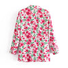 YENKYE Women Print Flower Blazer Mujer Notched Collar Long Sleeve Office Ladies Suits Spring Autumn Outerwear Tops