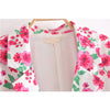 YENKYE Women Print Flower Blazer Mujer Notched Collar Long Sleeve Office Ladies Suits Spring Autumn Outerwear Tops