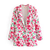 YENKYE Women Print Flower Blazer Mujer Notched Collar Long Sleeve Office Ladies Suits Spring Autumn Outerwear Tops