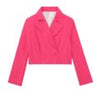 YENKYE  Women Double Breasted Pink Crop Blazer Coat Vintage Long Sleeve Female Outerwear Chic Tops