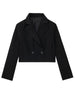 YENKYE  Women Double Breasted Pink Crop Blazer Coat Vintage Long Sleeve Female Outerwear Chic Tops