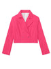 YENKYE  Women Double Breasted Pink Crop Blazer Coat Vintage Long Sleeve Female Outerwear Chic Tops