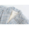 YENKYE Women 2022 Vintage Tweed Double Breasted Blazer Mujer Notched Collar Office Ladies Chic Suit Jacket Winter Coat